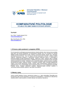 Sylabus KP 2015 2016 - Katedra politologie a evropských studií