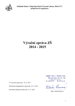 Výroční zpráva ZŠ 2014 - 2015