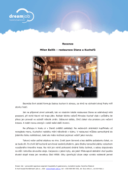 Recenze Milan Ballík – restaurace Diana u Kuchařů