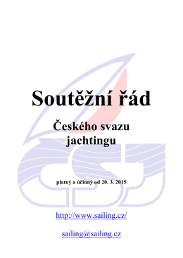 Soutěžní řád ČSJ - Český svaz jachtingu