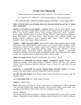 Zápis z Ústřední konference delegátů odbornosti chovatelů holubů