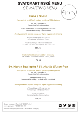 svatomartinské menu st. martin`s menu