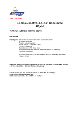 Obchodník - LAMELA ELECTRIC, a.s.