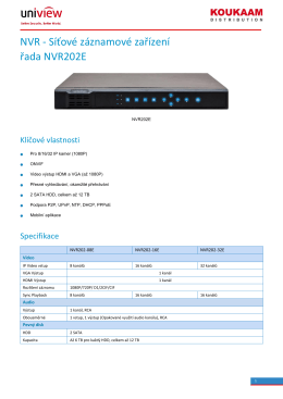 NVR - Síťové záznamové zařízení řada NVR202E