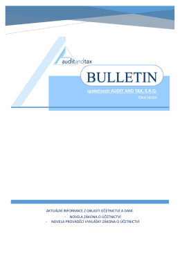 BULLETIN - Audit and tax