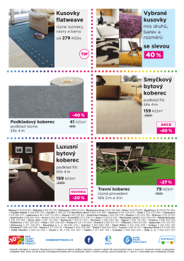 Luxusní bytový koberec Smyčkový bytový koberec Kusovky