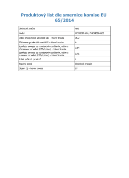 Produktový list dle smernice komise EU 65/2014