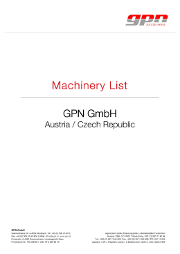 machinery list AT CZ