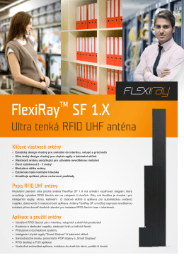 Ultra tenká RFID UHF anténa FlexiRay SF 1.X (PDF 0,3 MB)