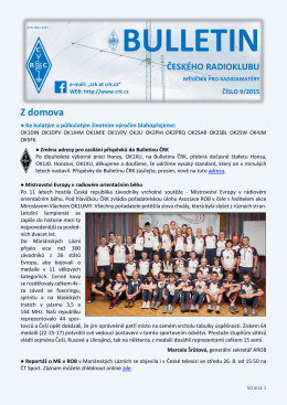 Bulletin ČRK č. 9/2015