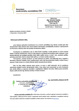 Dopis premiérovi Bohuslavu Sobotkovi