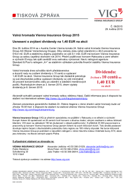 Dividenda: 1,40 EUR - Vienna Insurance Group