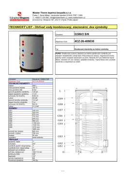 TECHNICKÝ LIST - Ohřívač vody kombinovaný, stacionární, dva