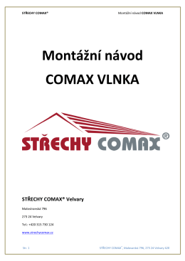 Montážní návod COMAX VLNKA