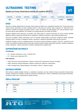 Sylabus kurzu UT podle kvalifikačního systému ISO 9712