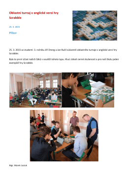 Oblastní turnaj v anglické verzi hry Scrabble