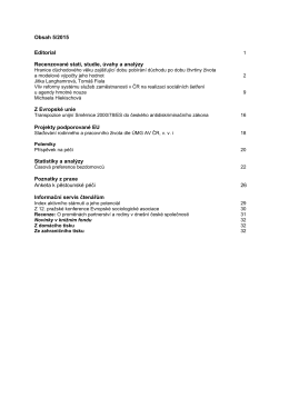 Obsah 5/2015 Editorial Recenzované stati, studie, úvahy a analýzy