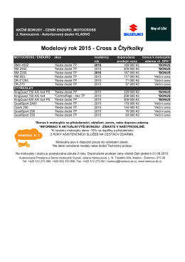 Modelový rok 2015 - Cross a Čtyřkolky