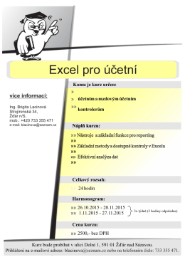 Excel pro účetní - termín: 26.10.2015