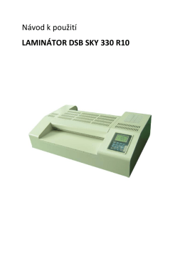 Návod k použití LAMINÁTOR DSB SKY 330 R10 - Texpo