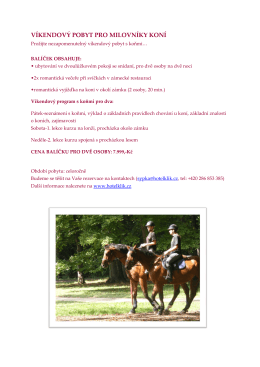 Víkendový pobyt pro milovníky koní (pdf.)