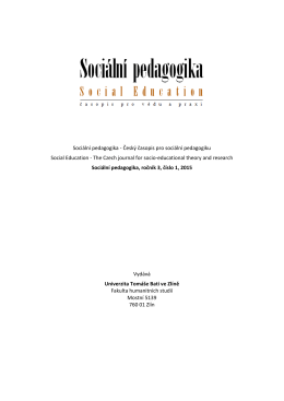 Stáhnout číslo - Sociální pedagogika