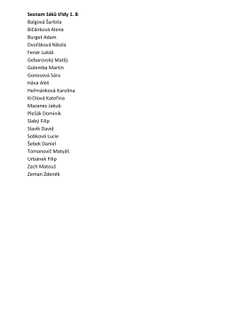 Seznam žáků třídy 1. B