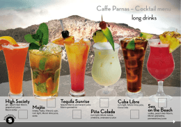 Caffe Parnas – Cocktail menu long drinks