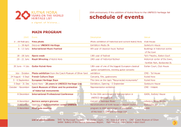 schedule of events - Kutná Hora