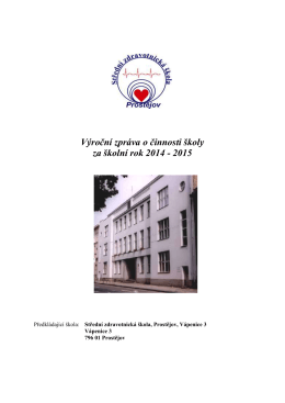 Výroční zpráva o činnosti školy za školní rok 2014 - 2015