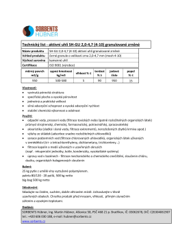 Technický list - aktivní uhlí SH-GU 2,0-4,7 (4