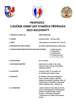 propozice 3.ročník zimní ligy starších přípravek 2015 kolovraty