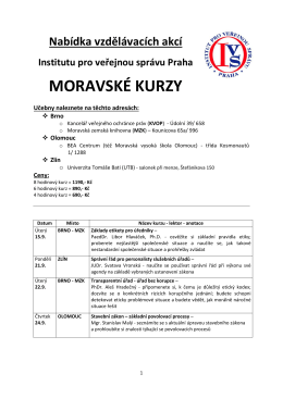 MORAVSKÉ KURZY - Institut pro veřejnou správu Praha