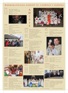 kalendář 2015 - Římskokatolická farnost Olešnice na Moravě