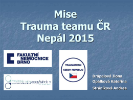 Mise trauma teamu Nepál 2015