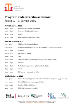 Program dvoudenního workshopu - Institut Terezínské iniciativy