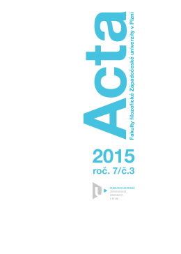 ACTA FF 2015 č. 3 - Fakulta filozofická