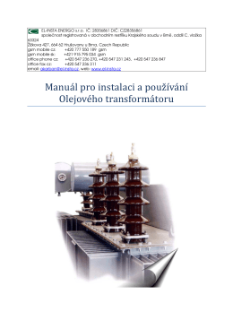 Manuál pro instalaci olejových transformátoru TESAR - EL