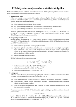 Príklady – termodynamika a statistická fyzika