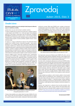 Zpravodaj č. 3, duben 2015