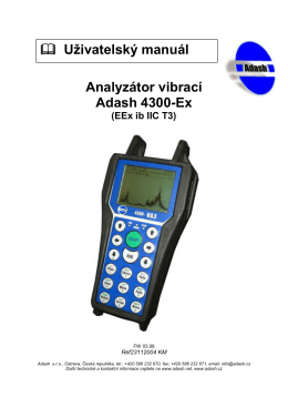 Analyzátor vibrací Adash 4300-Ex fflfflfflffl Ušivatelskđ