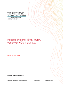 Katalog evidencí ISVS VODA vedených VÚV TGM, v.v.i.