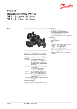 Regulační ventily (PN 16) VF 2 – 2-cestné, přírubové