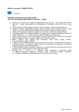 Příloha k usnesení č. RMO/217/04/15 Podmínky (námitky) pro