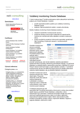 Datasheet - Vzdálený monitoring Oracle DB