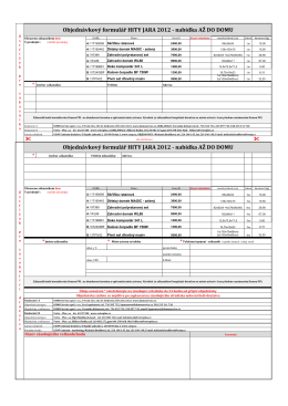 Objednávkový formulář HITY JARA 2012