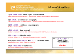 Informační systémy 1) 29. a 30.9.2015