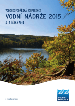 Vodní nádrže 2015 - Konference VODNÍ NÁDRŽE