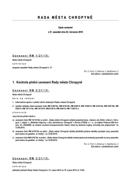 Výpis usnesení z jednání č. 21 ze dne 22. července 2015