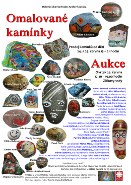 Omalované kamínky Aukce - Oblastní charita Hradec Králové
